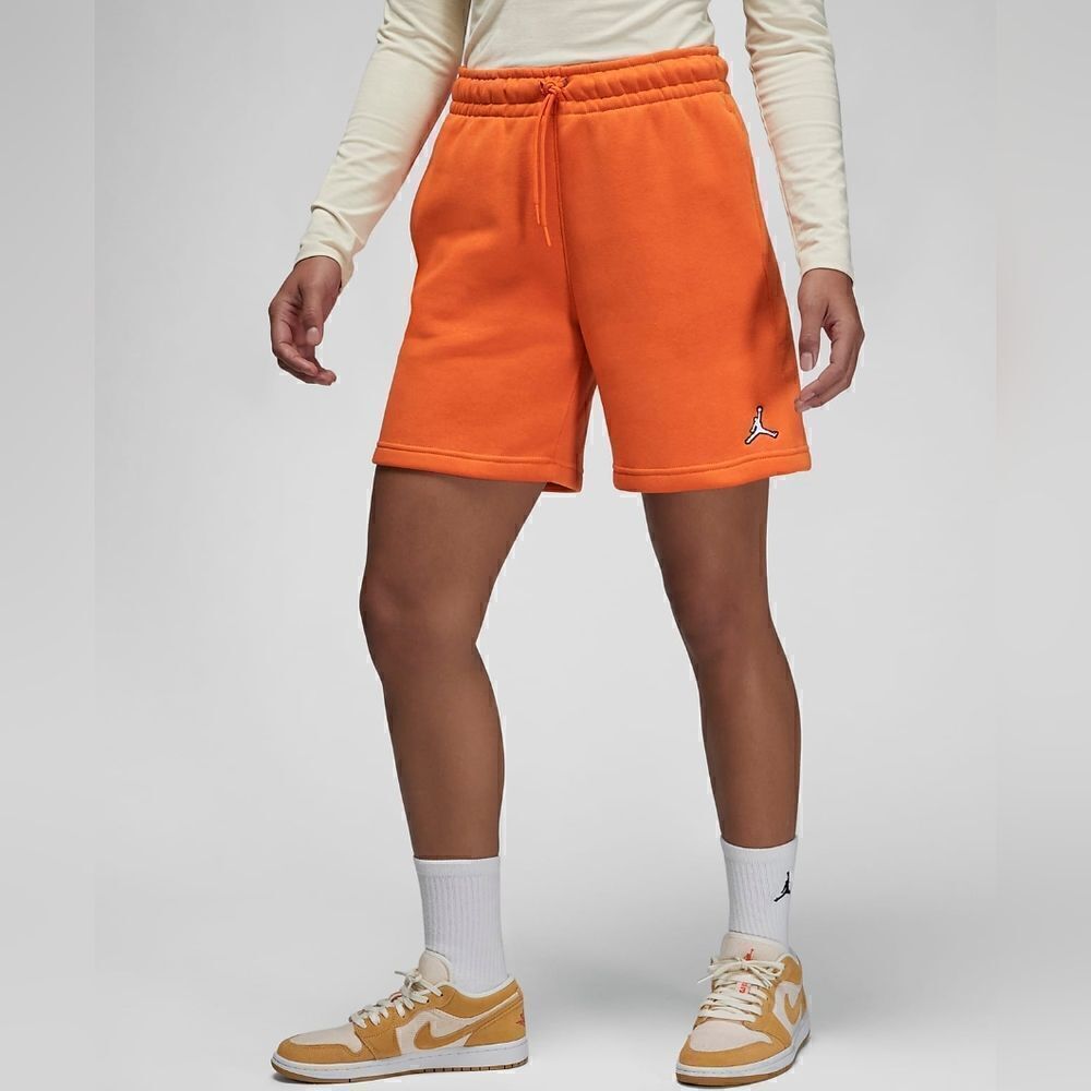 Air Jordan Brooklyn Fleece Shorts Women's Small S Orange Lobster DX0380-847 New